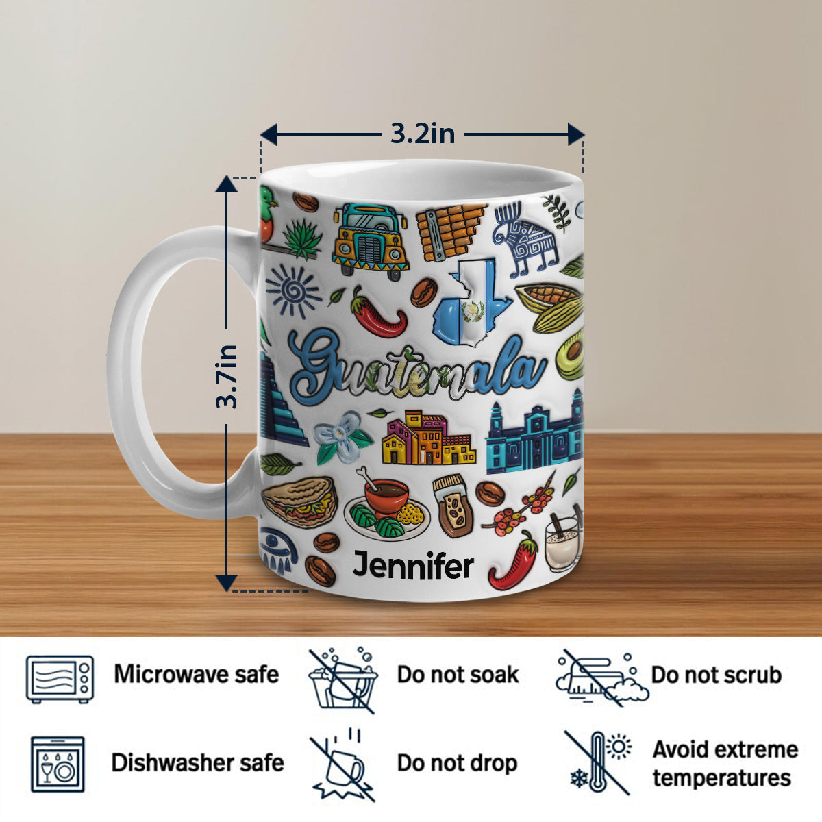 Custom Guatemala Mug With Guatemala Flag