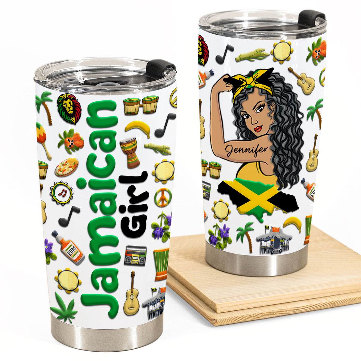 Custom Proud Jamaican Girl Tumbler And Your Name