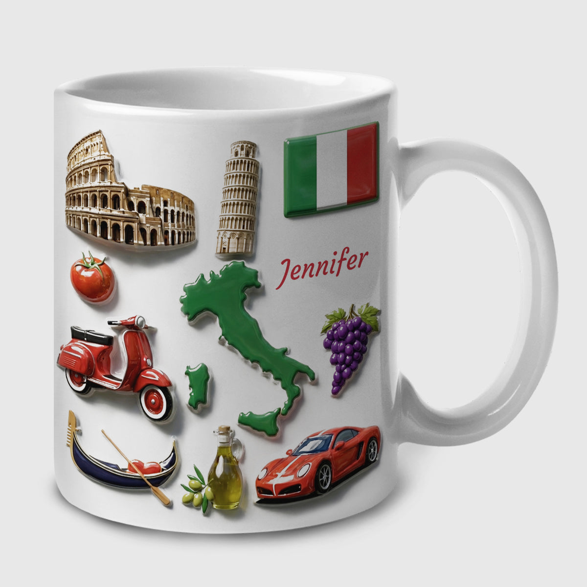Custom Italy Mug With Various Symbols