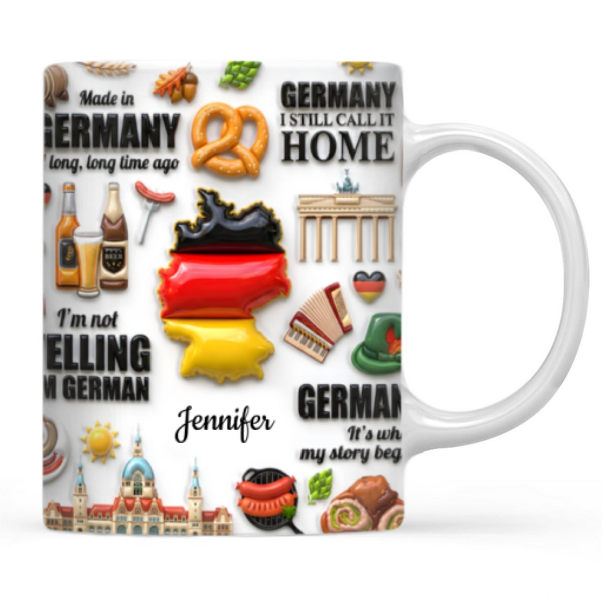Custom I'm Not Yelling I'm German Mug And Symbols