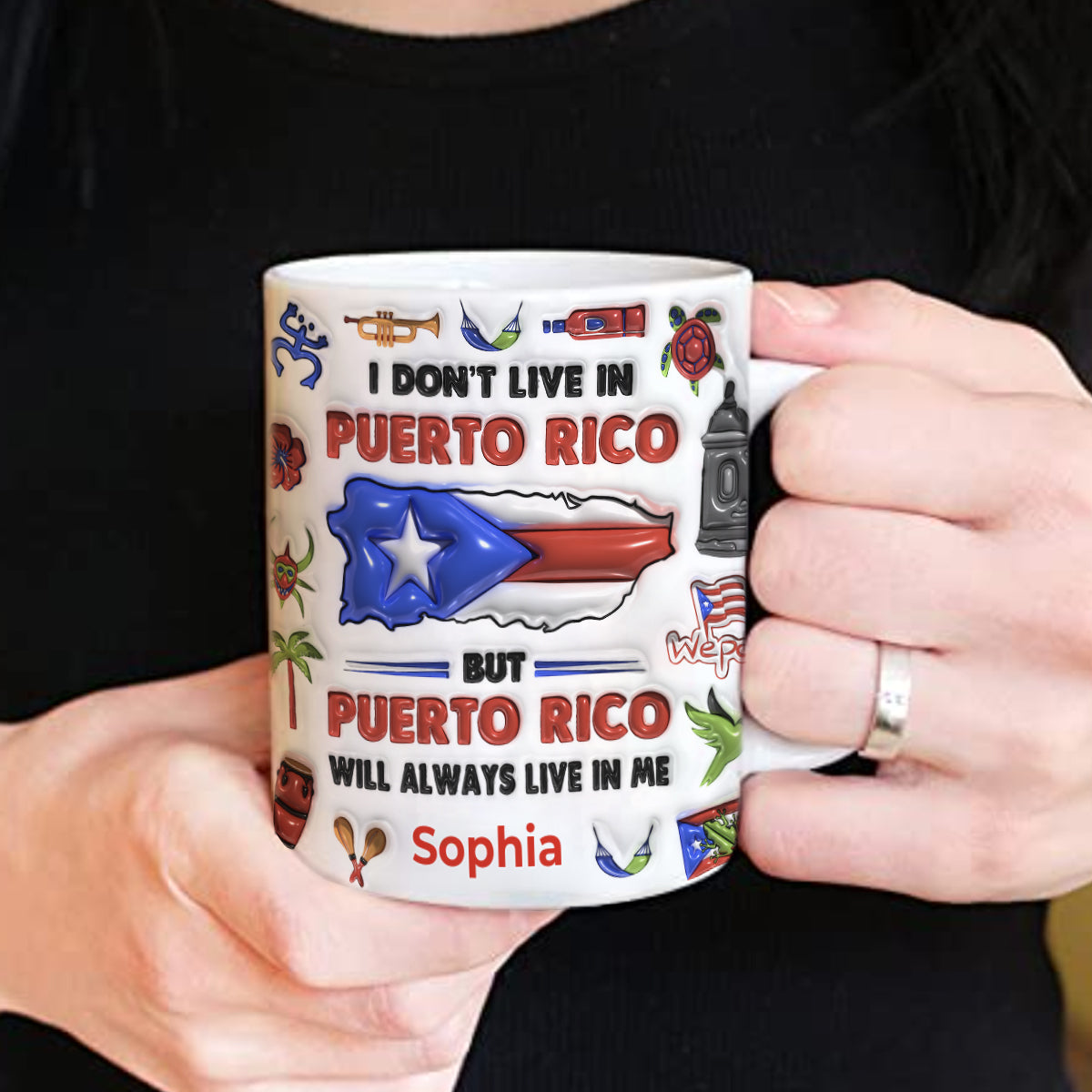 Custom Puerto Rico Will Always Live In Me, Symbols Coffee Mug Cup
