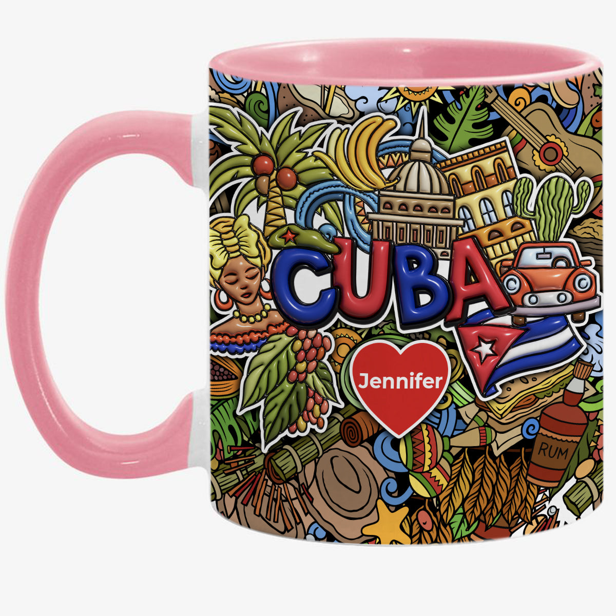 Custom Cuba Accent Mug With Mixed Symbols