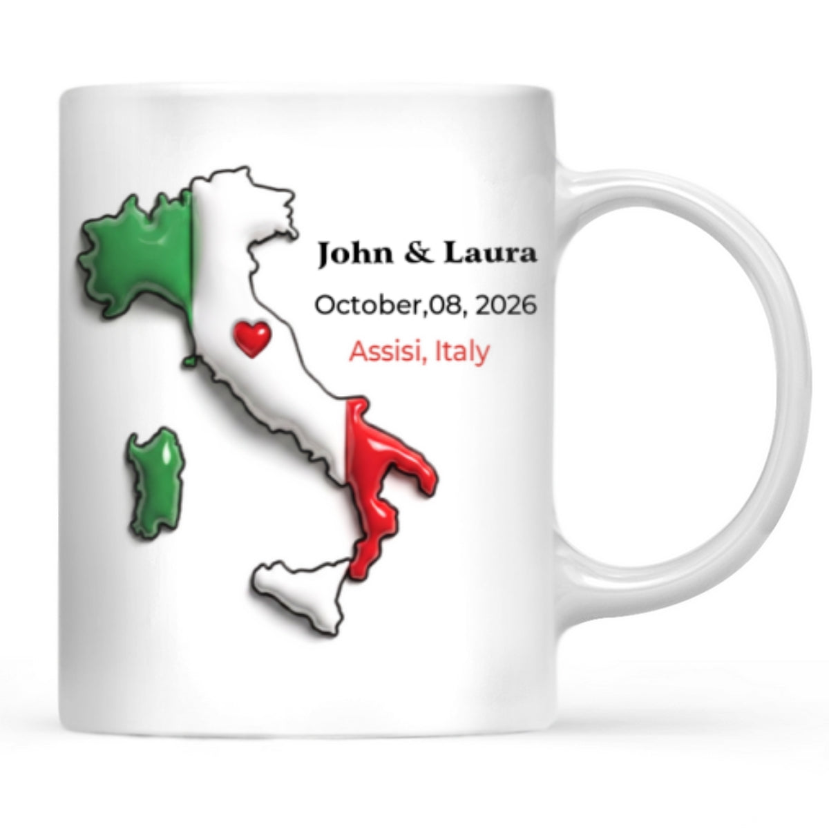 Custom Italy Mug With Red Heart