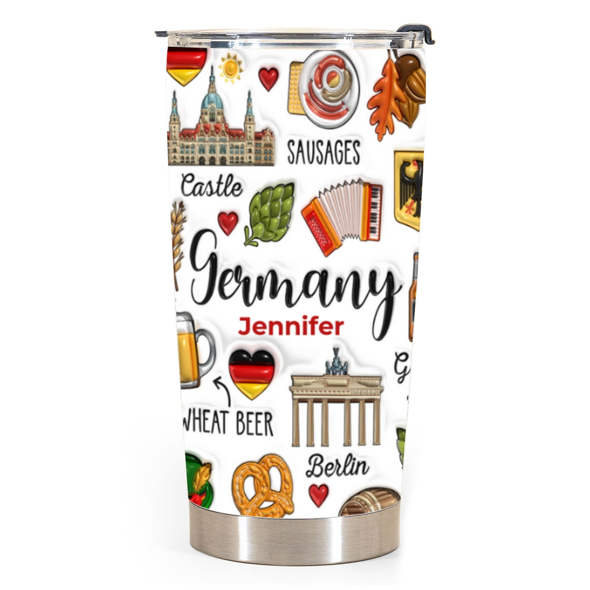 Custom Germany German Tumbler Cup With Symbols