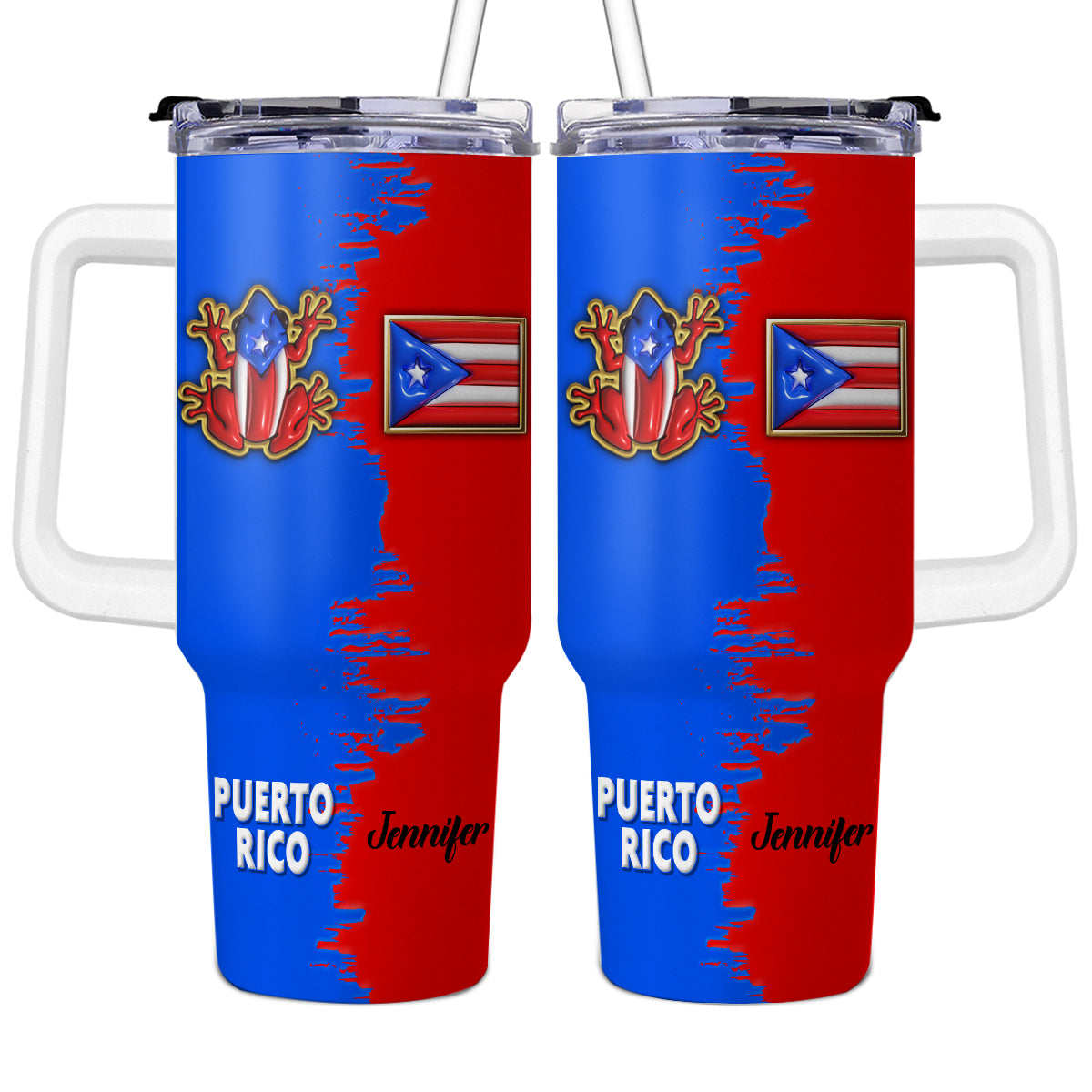 Custom Puerto Rican Pride 40oz Tumbler With Your Name