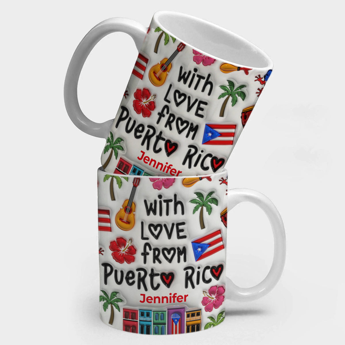 Custom With Love From Puerto Rico Mug And Symbols