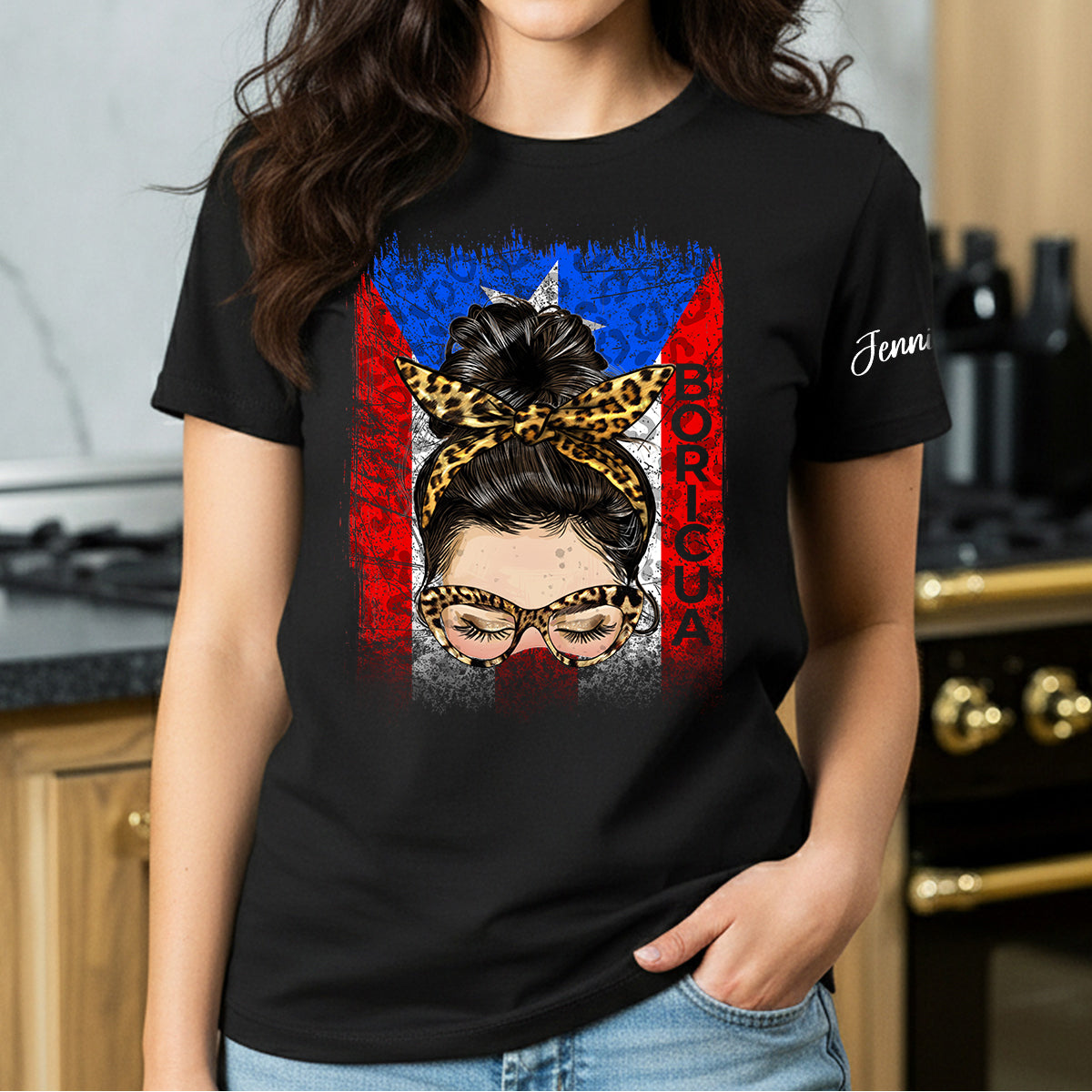 Custom Puerto Rico T-shirt With Clipart Girl