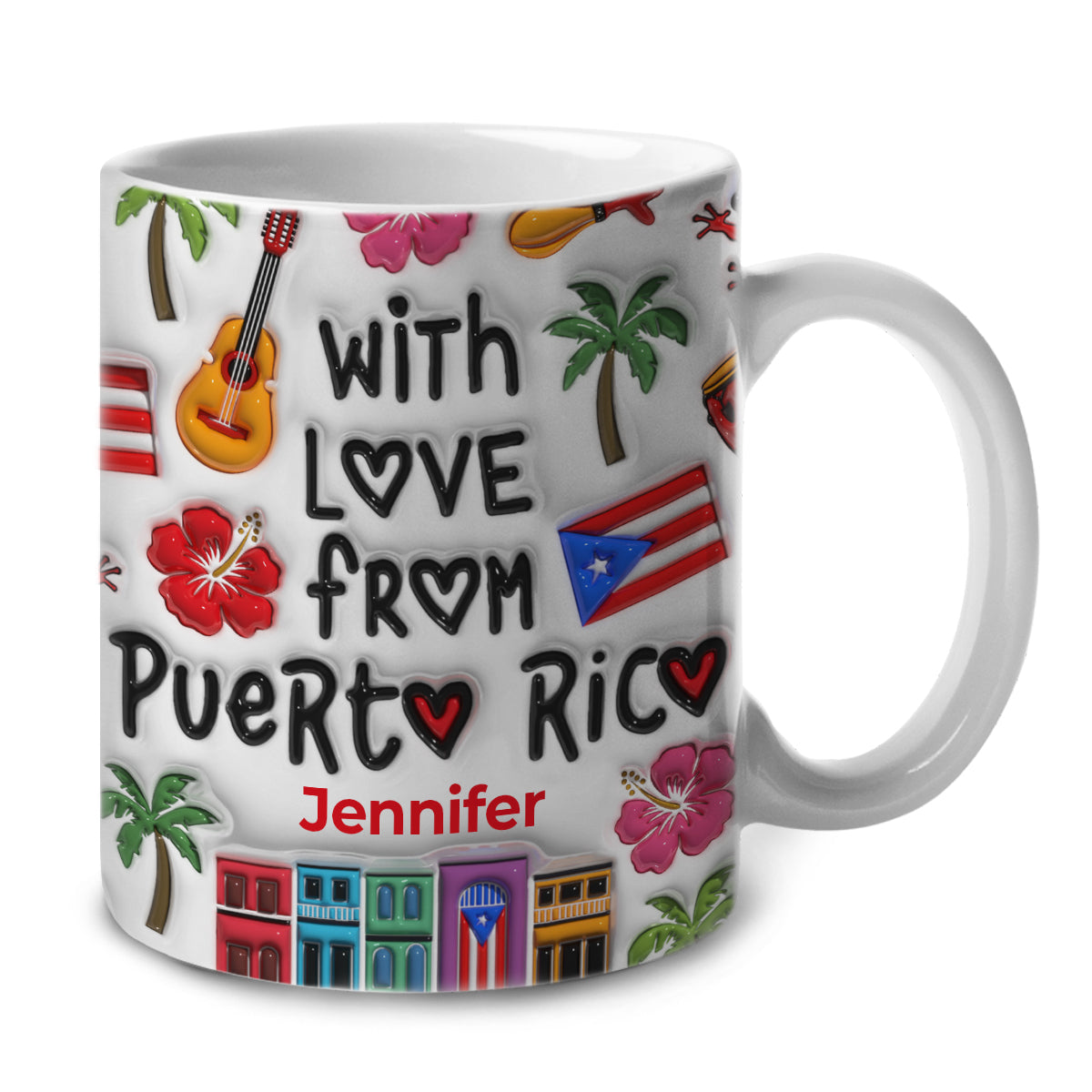 Custom With Love From Puerto Rico Mug And Symbols