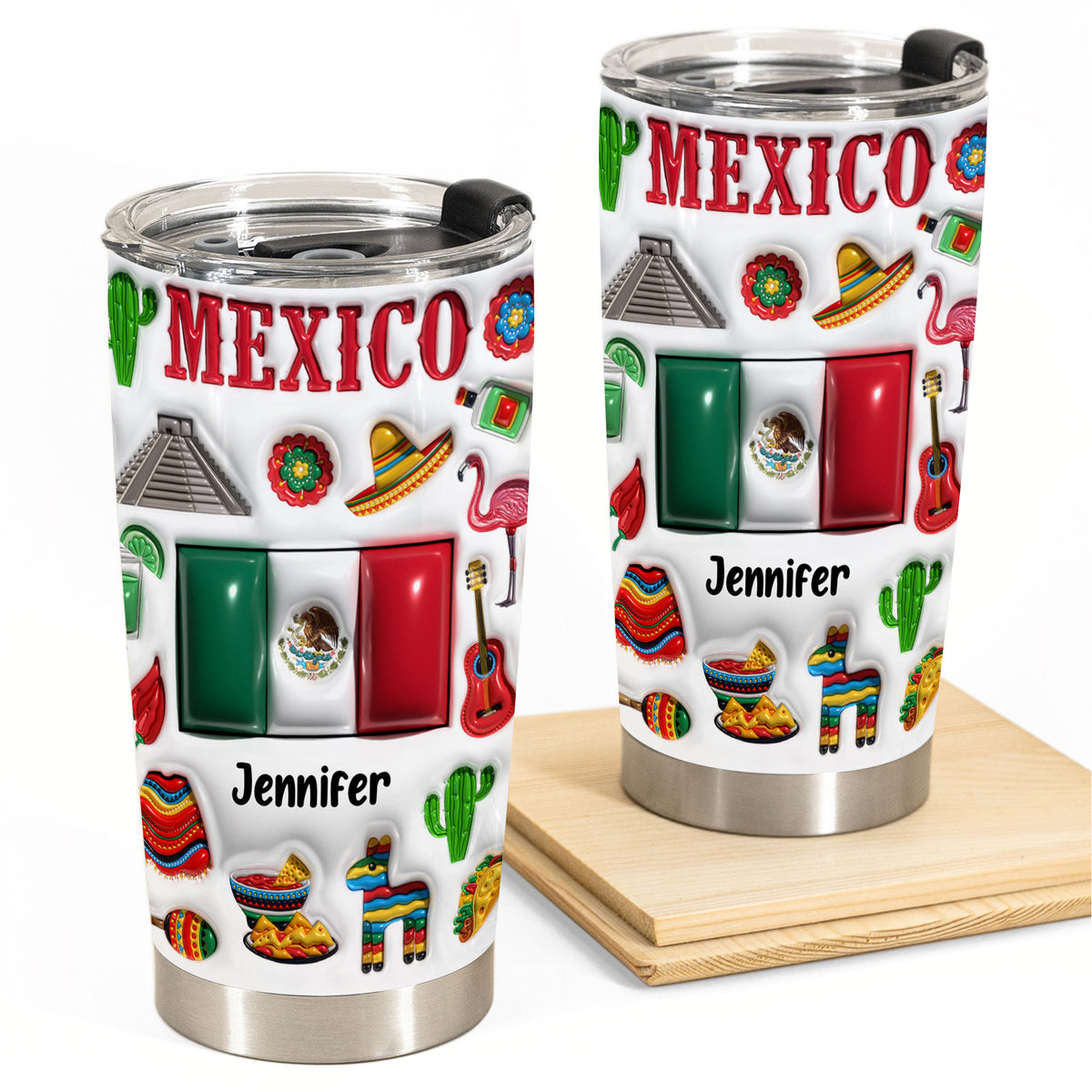 Custom Mexico Tumbler Cup With Your Name