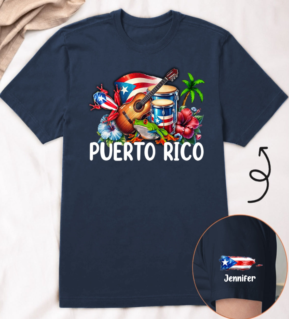 Custom Puerto Rico Puerto Rican Symbols T-shirt And Name