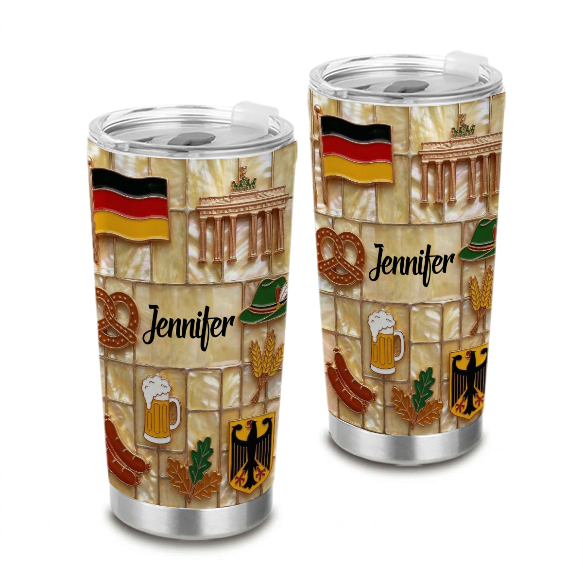 Custom Germany Tumbler With Beautiful Symbols