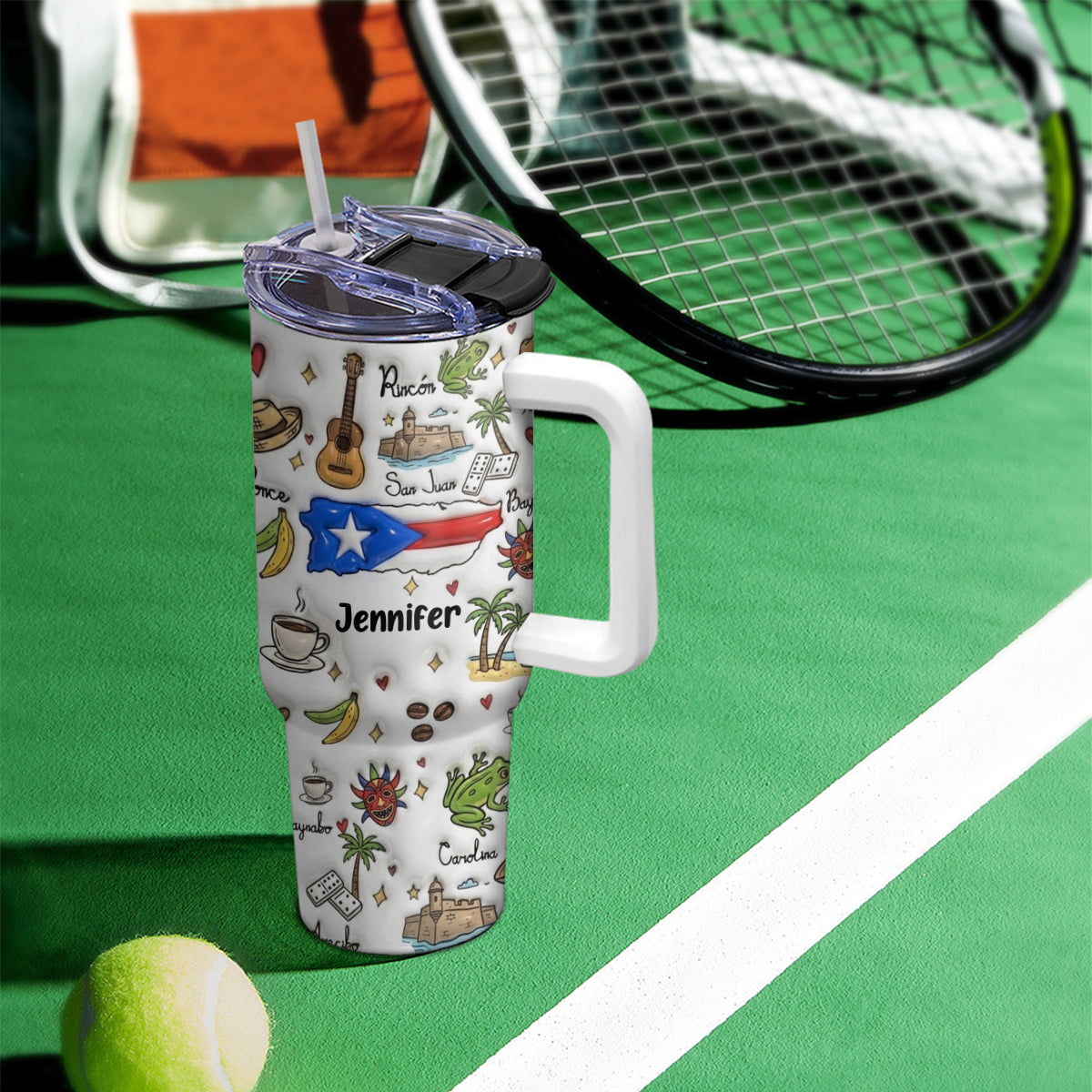 Custom Puerto Rico 40oz Tumbler With Your Name
