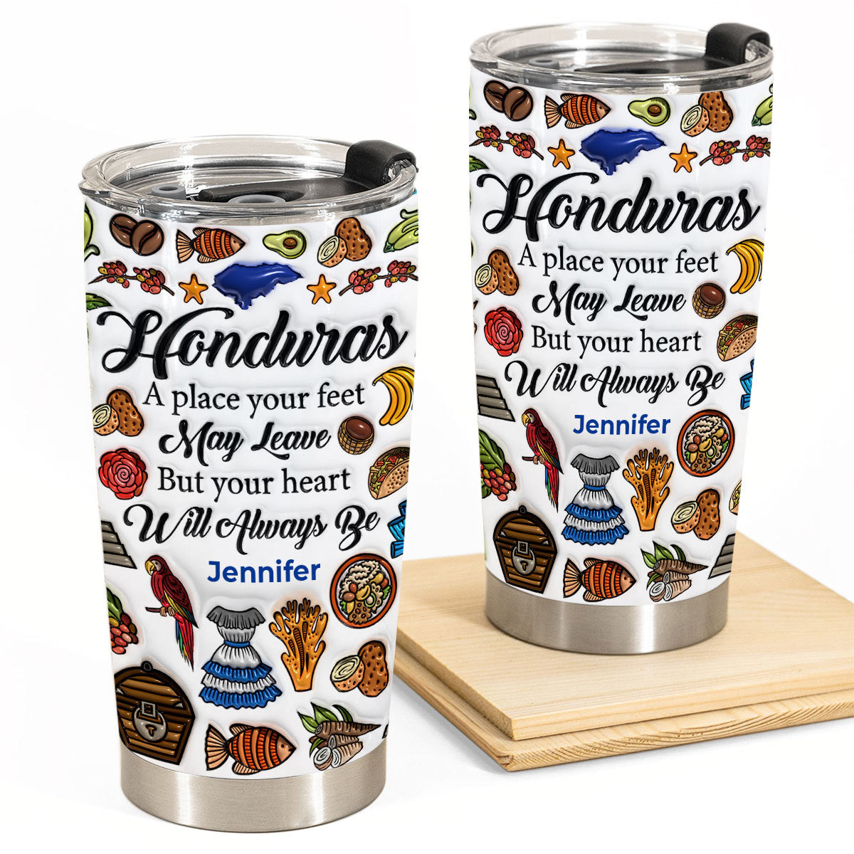 Custom Honduras A Place Your Feet May Leave Tumbler 20oz 