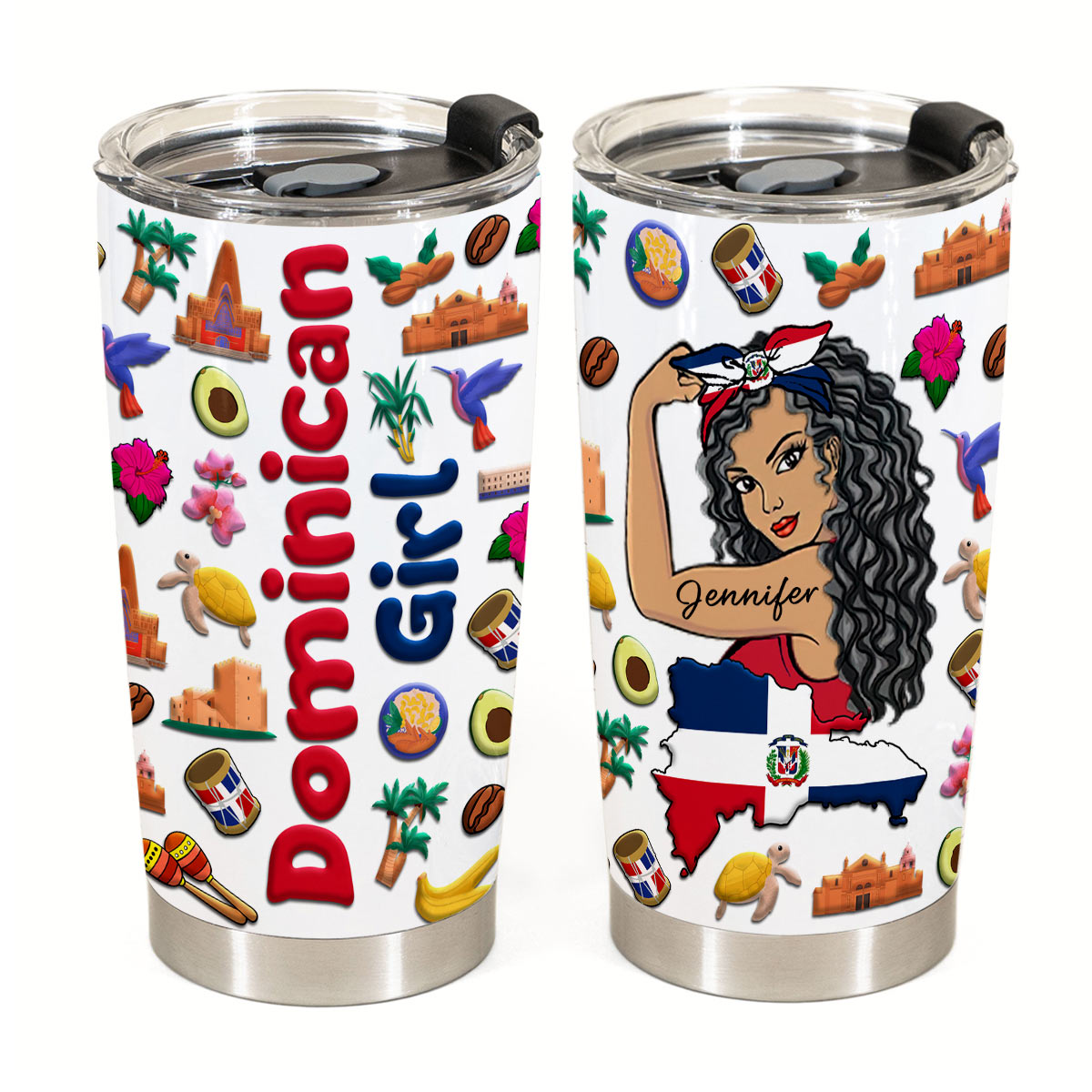 Custom Proud Dominican Girl Tumbler And Your Name