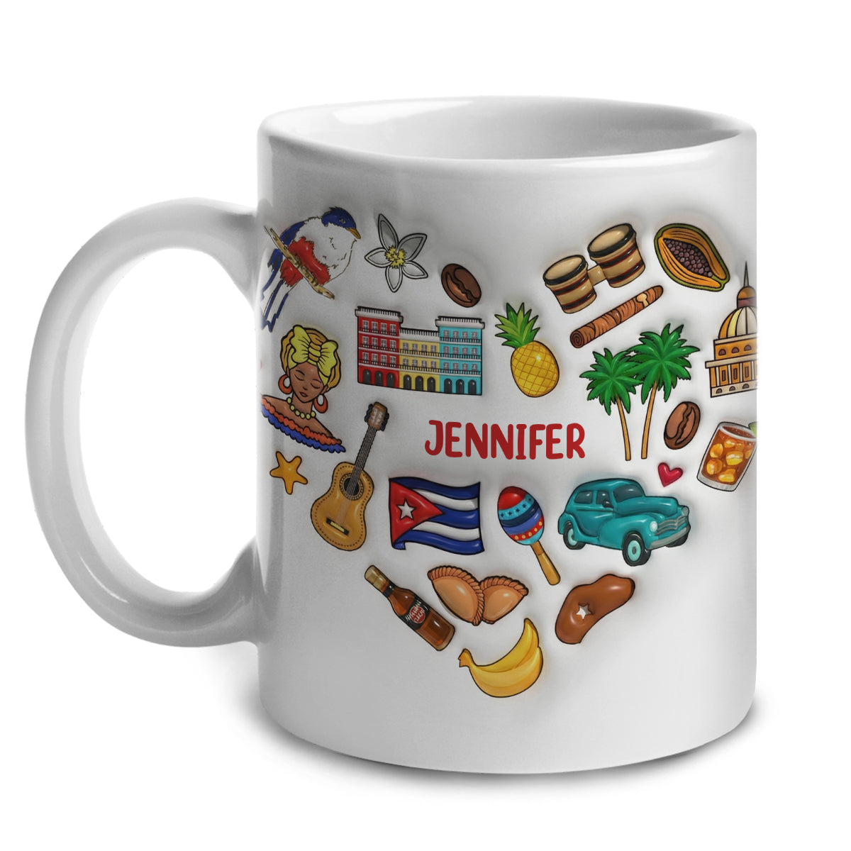 Custom Cuba Heart Symbols Mug