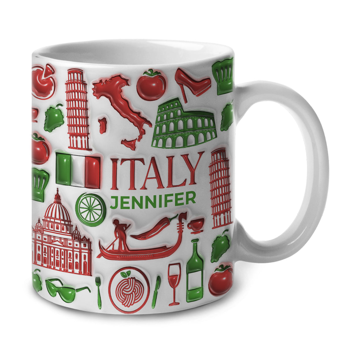 Custom Italy Italia Colorful Flag Mug