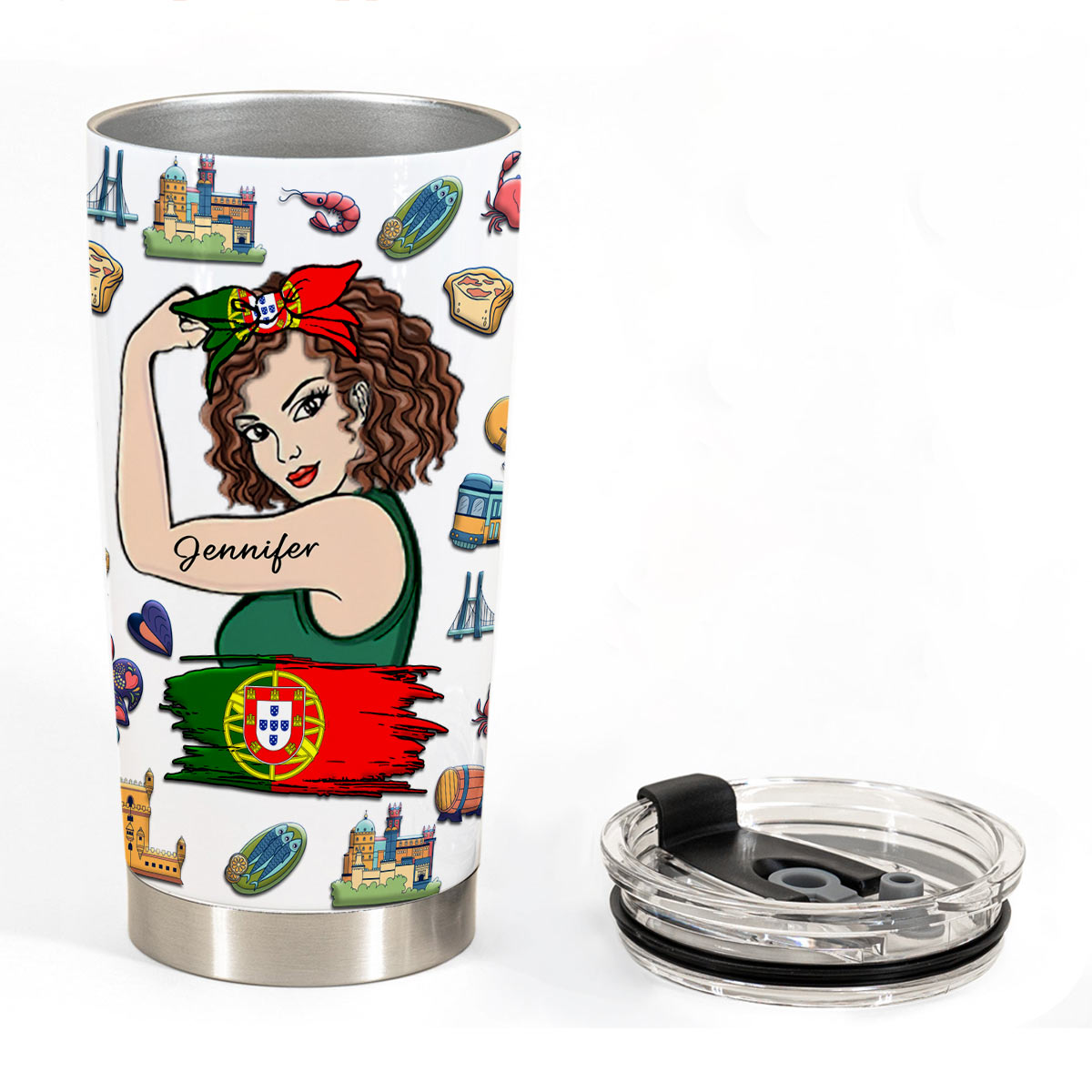 Custom Proud Portuguese Girl Tumbler And Your Name