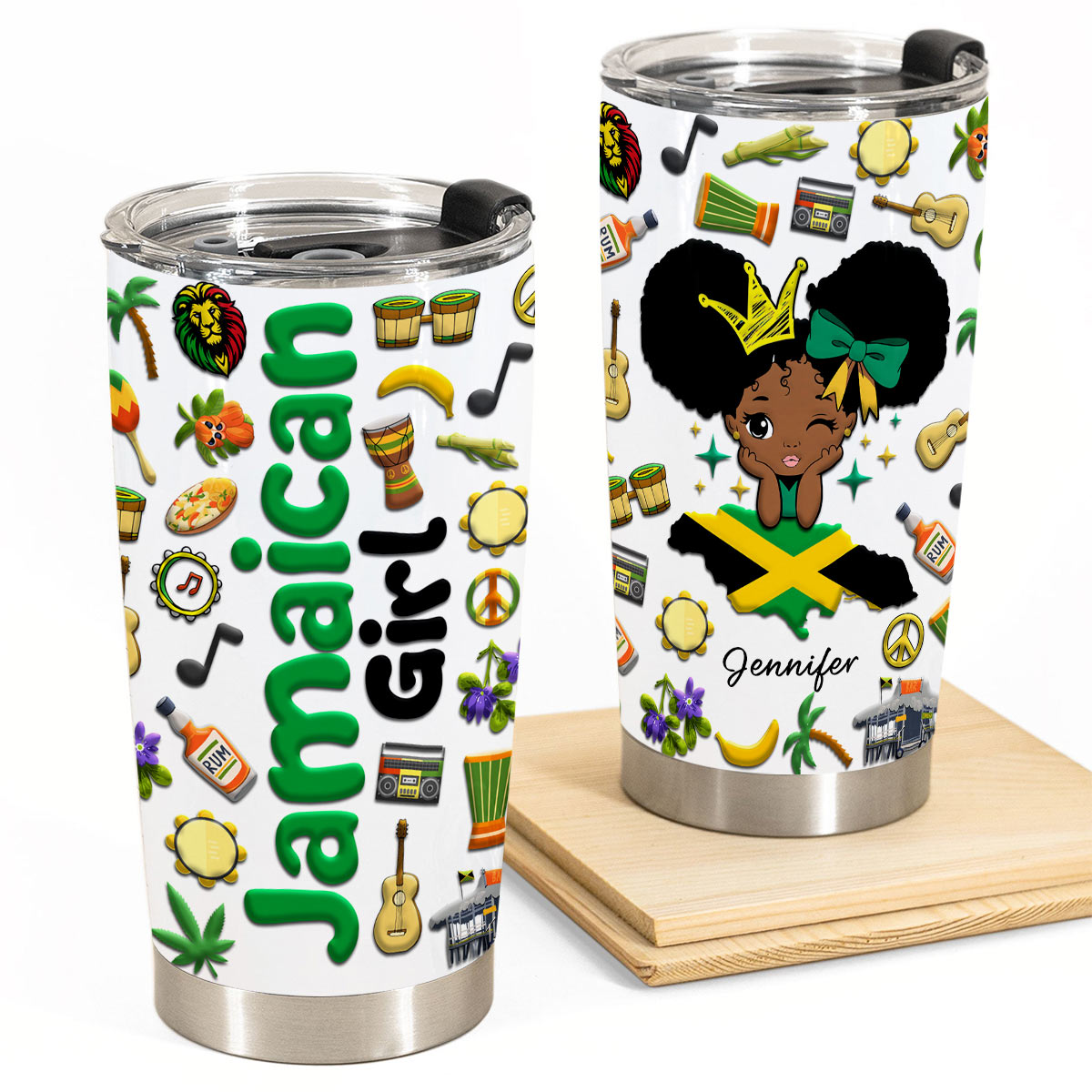 Custom Proud Jamaican Girl Tumbler And Your Name v2
