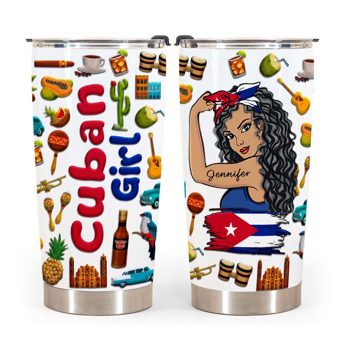 Custom Proud Cuban Girl Tumbler And Your Name