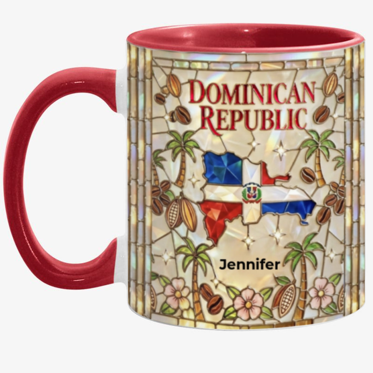 Custom Dominican Republic Accent Mug With Dominican Patterns