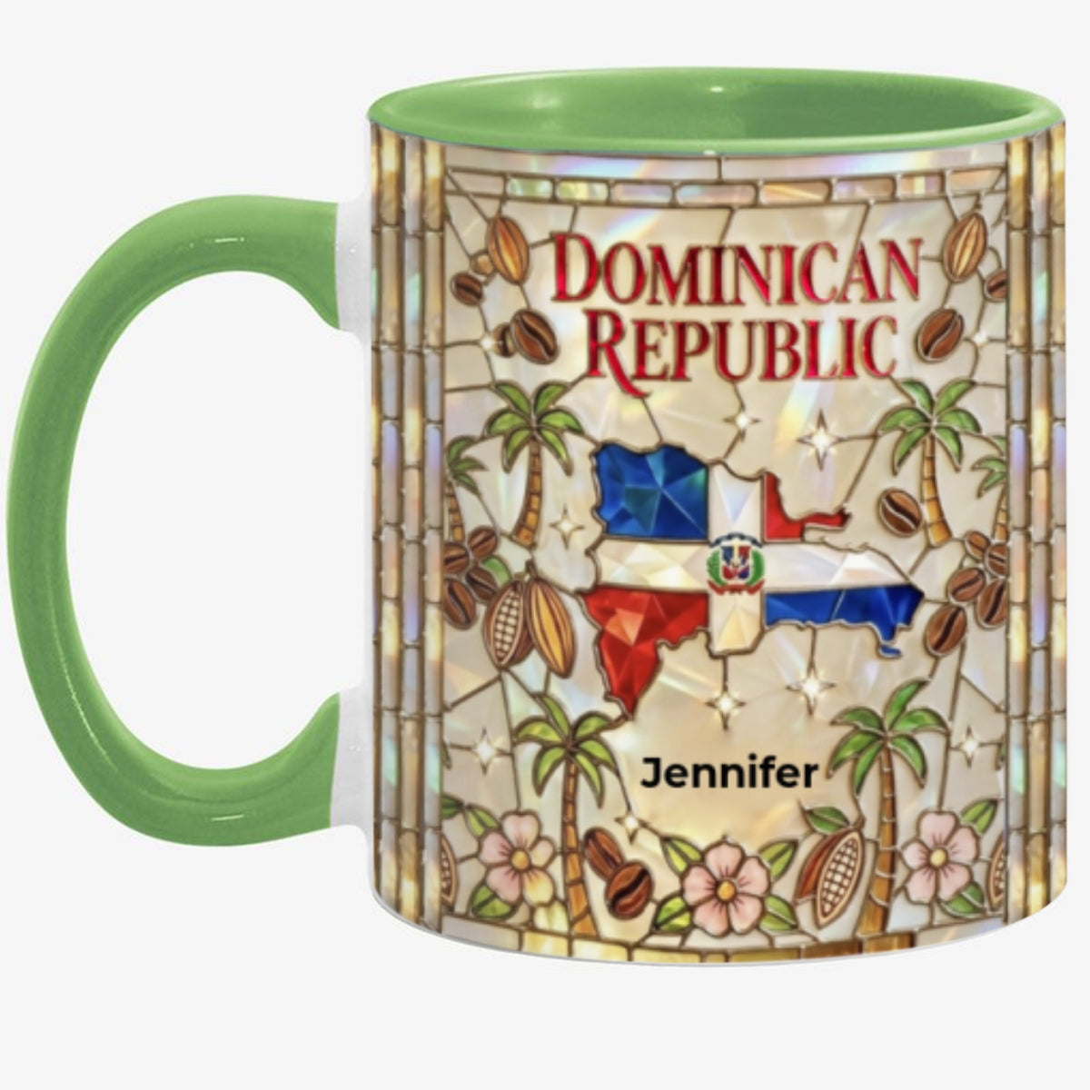 Custom Dominican Republic Accent Mug With Dominican Patterns