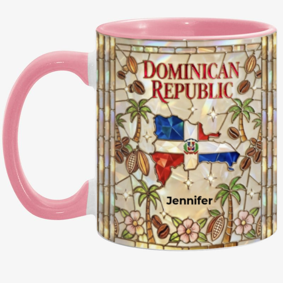 Custom Dominican Republic Accent Mug With Dominican Patterns