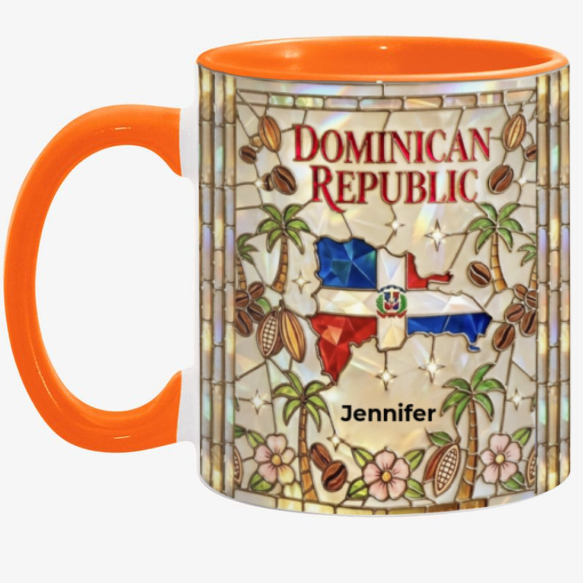 Custom Dominican Republic Accent Mug With Dominican Patterns