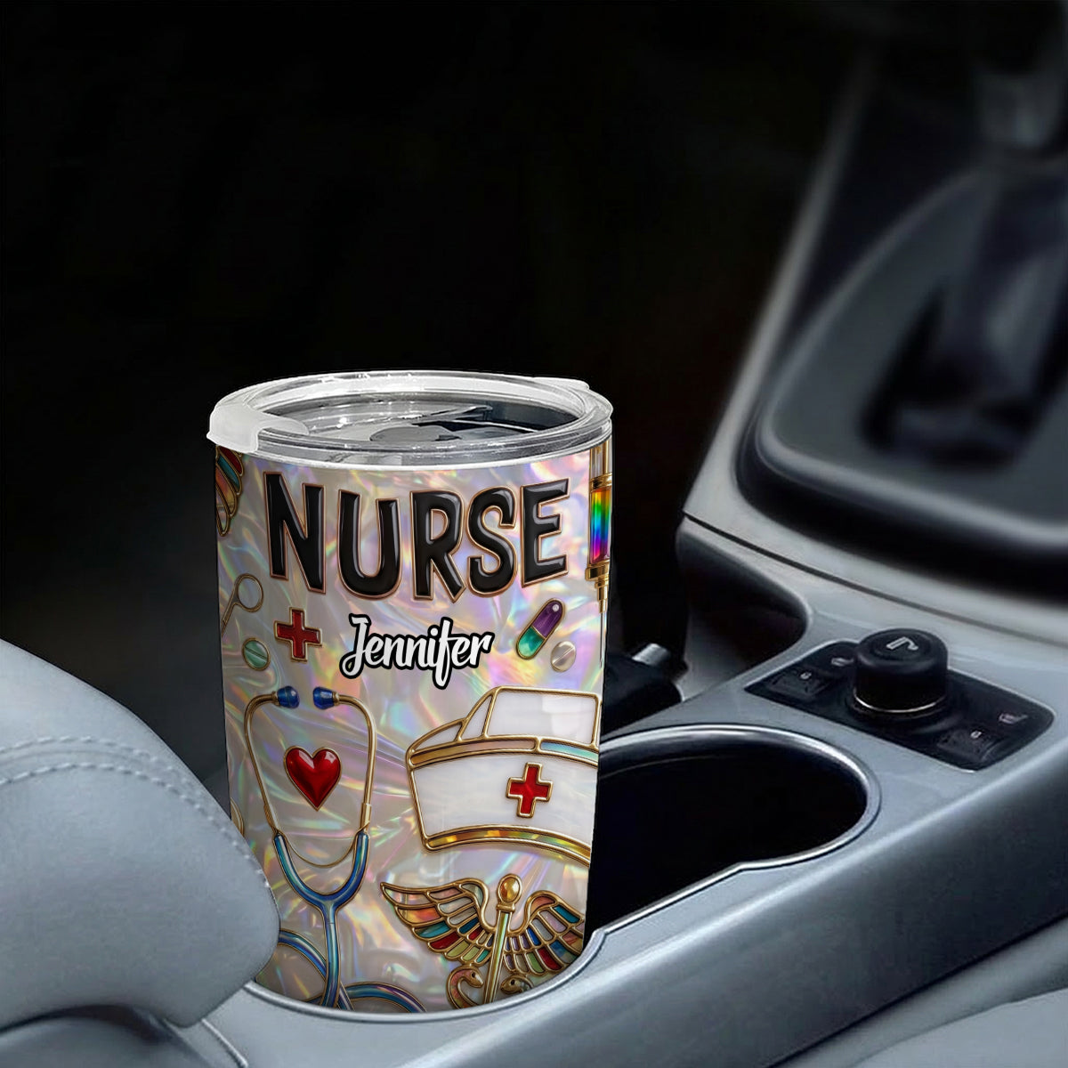 Custom Nurse Tumbler With 3D Effect Print