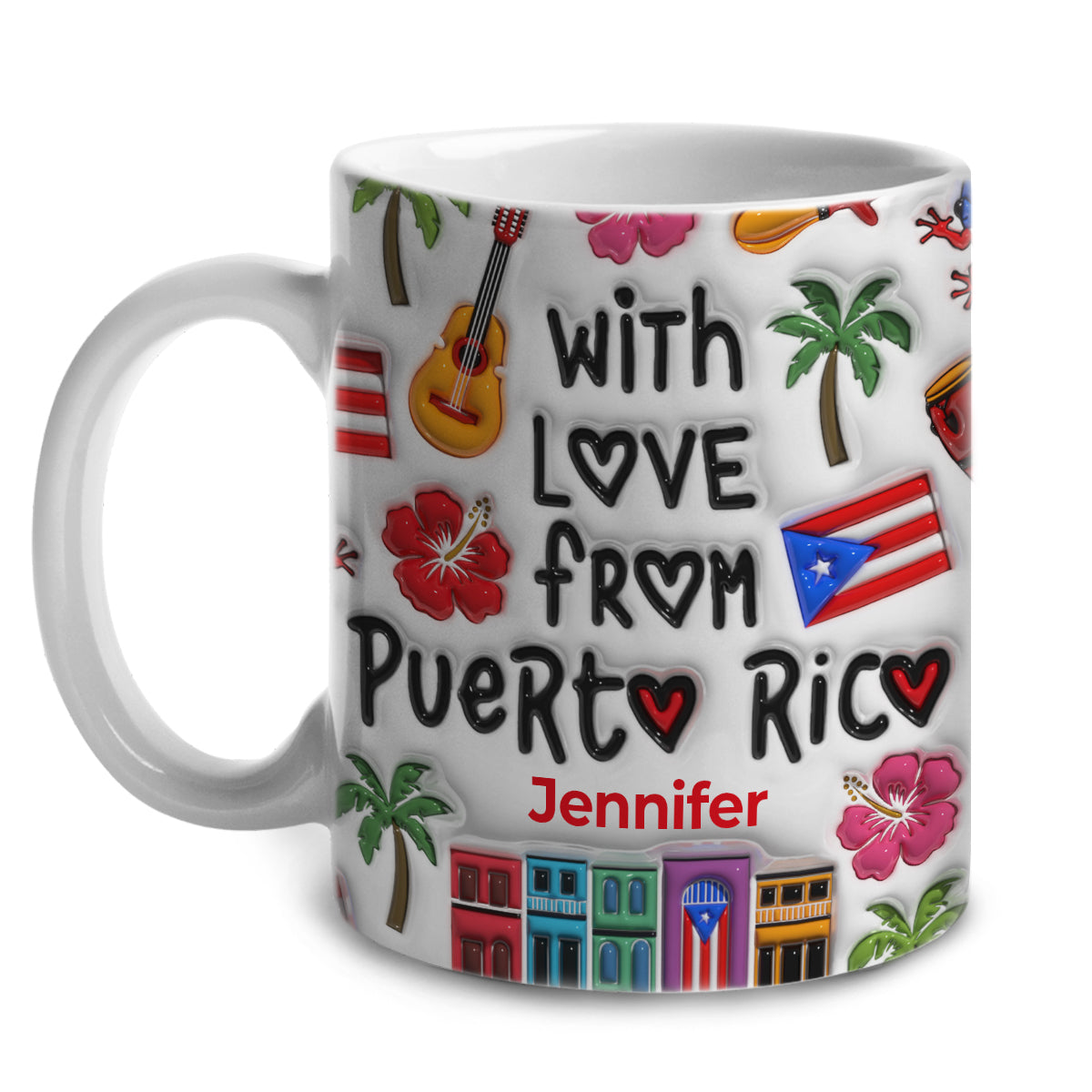 Custom With Love From Puerto Rico Mug And Symbols