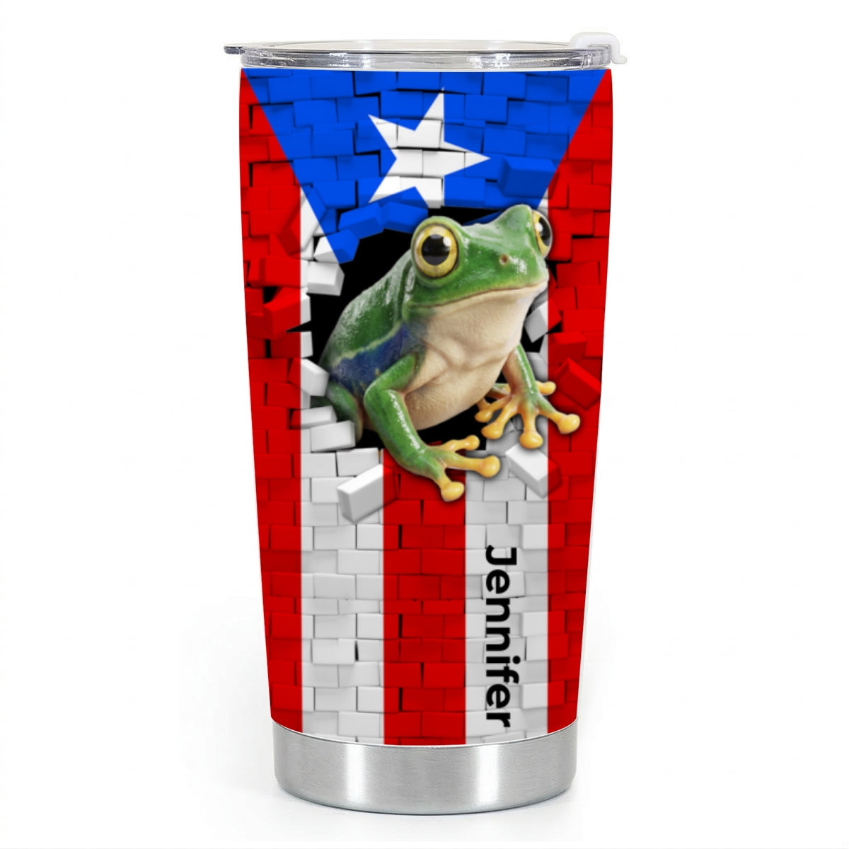 Custom Puerto Rico Frog In Hole Tumbler
