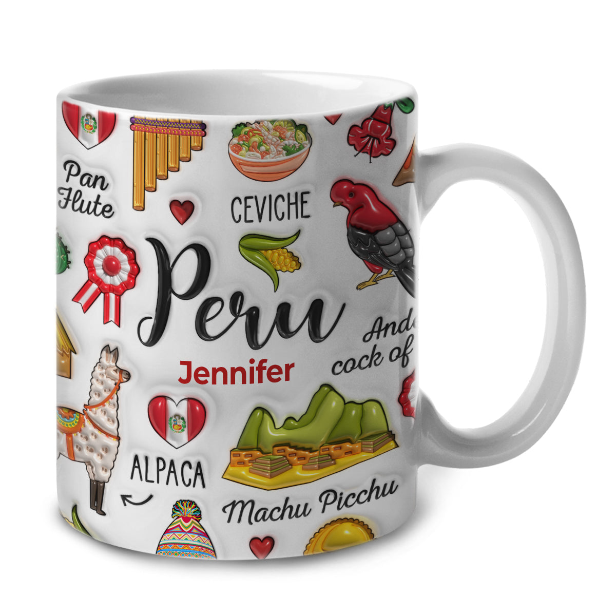 Custom Peru Peruvian Coffee Mug Cup With Symbols