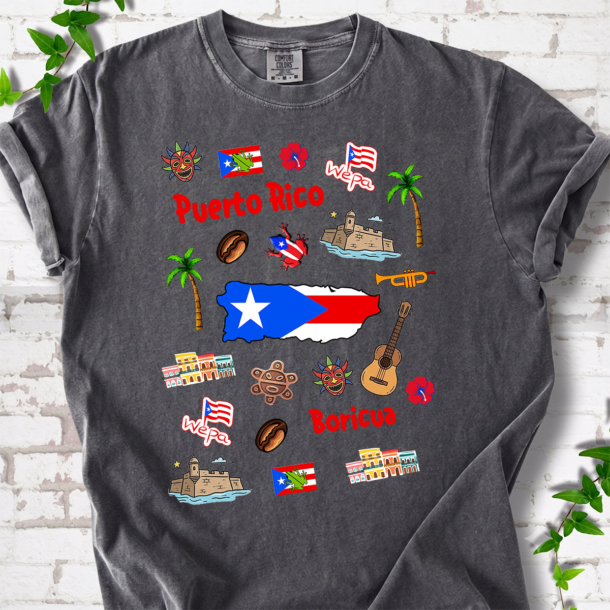 Custom Puerto Rico Symbols Comfort T-shirt
