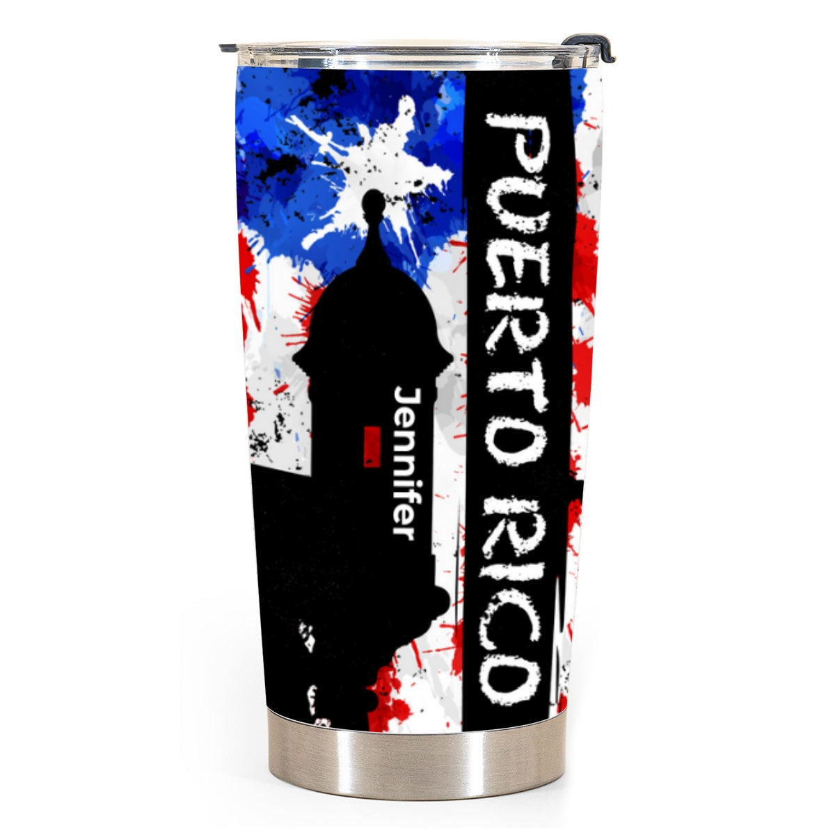 Personalized Puerto Rico Tumbler 20oz And Name