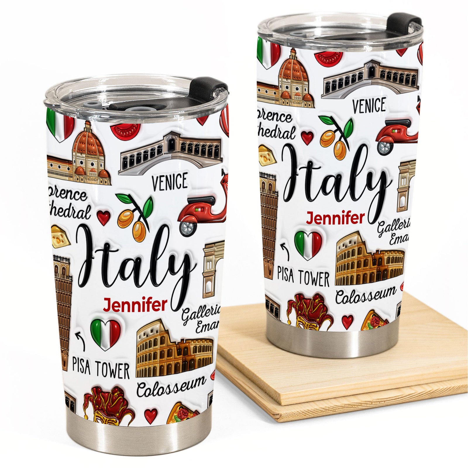 Custom Italy Italia Tumbler Cup With Symbols