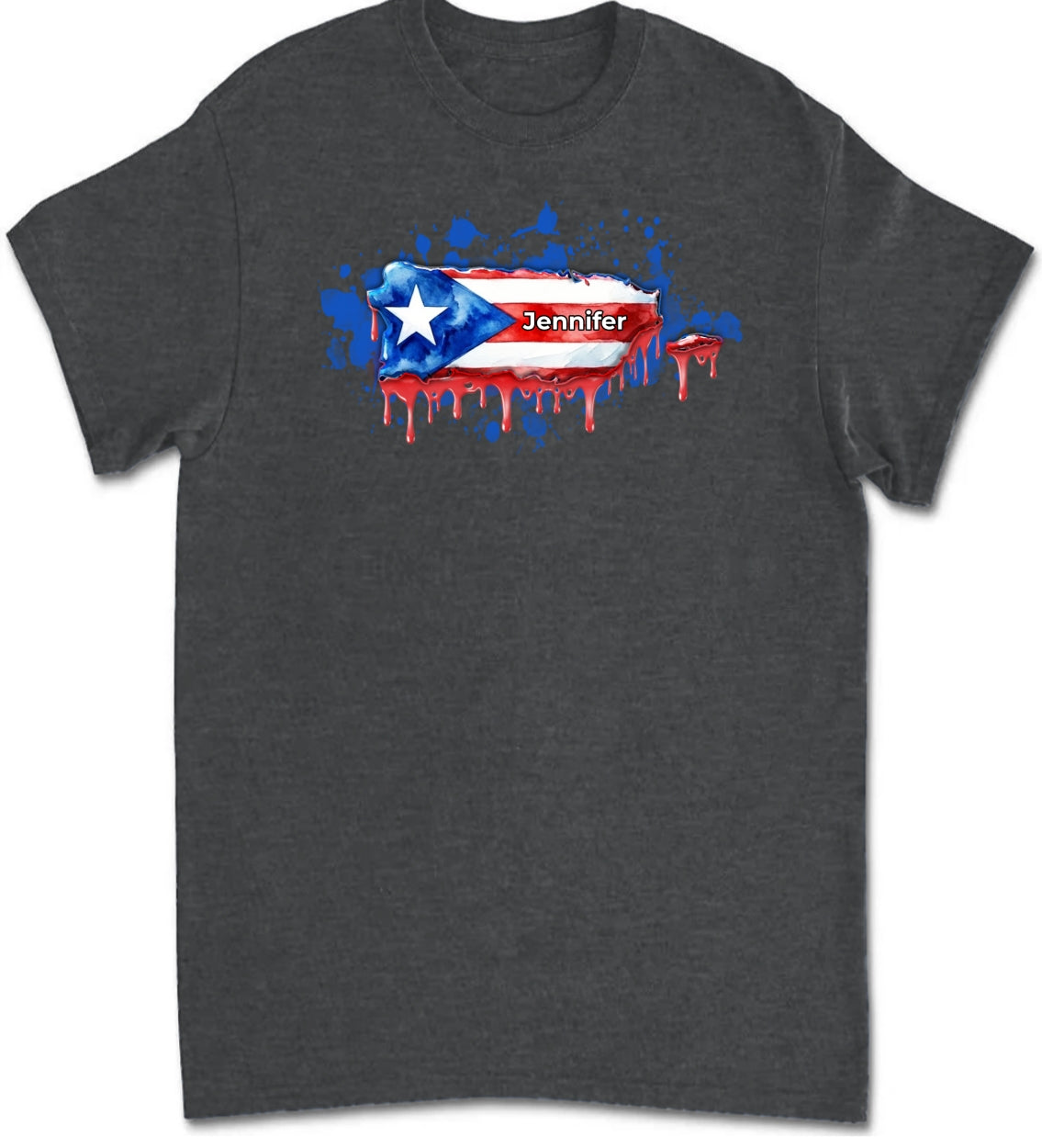 Custom Puerto Rico Map Colorful T-shirt