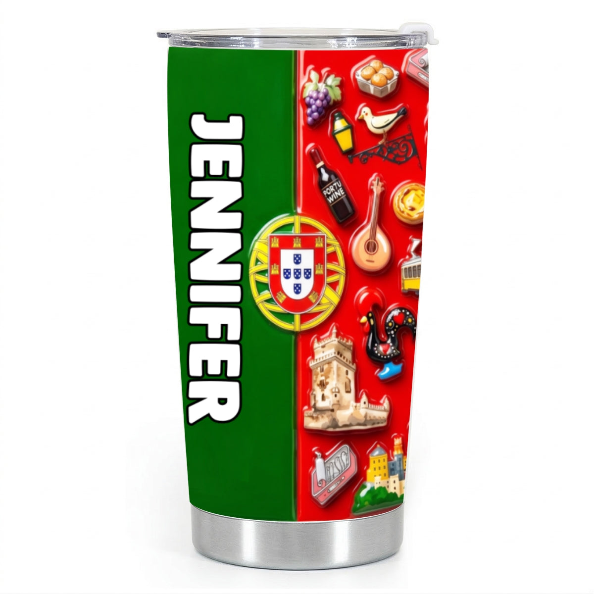 Custom Portugal Tumbler With Portugal Background
