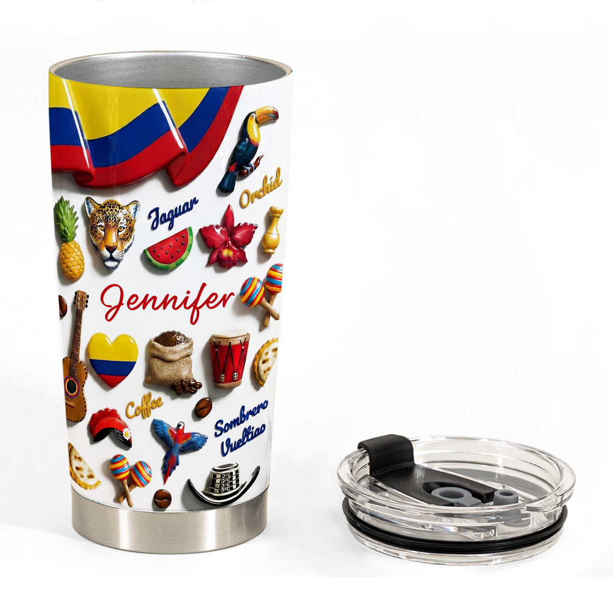 Custom Colombia Tumbler For Colombian With Your Name