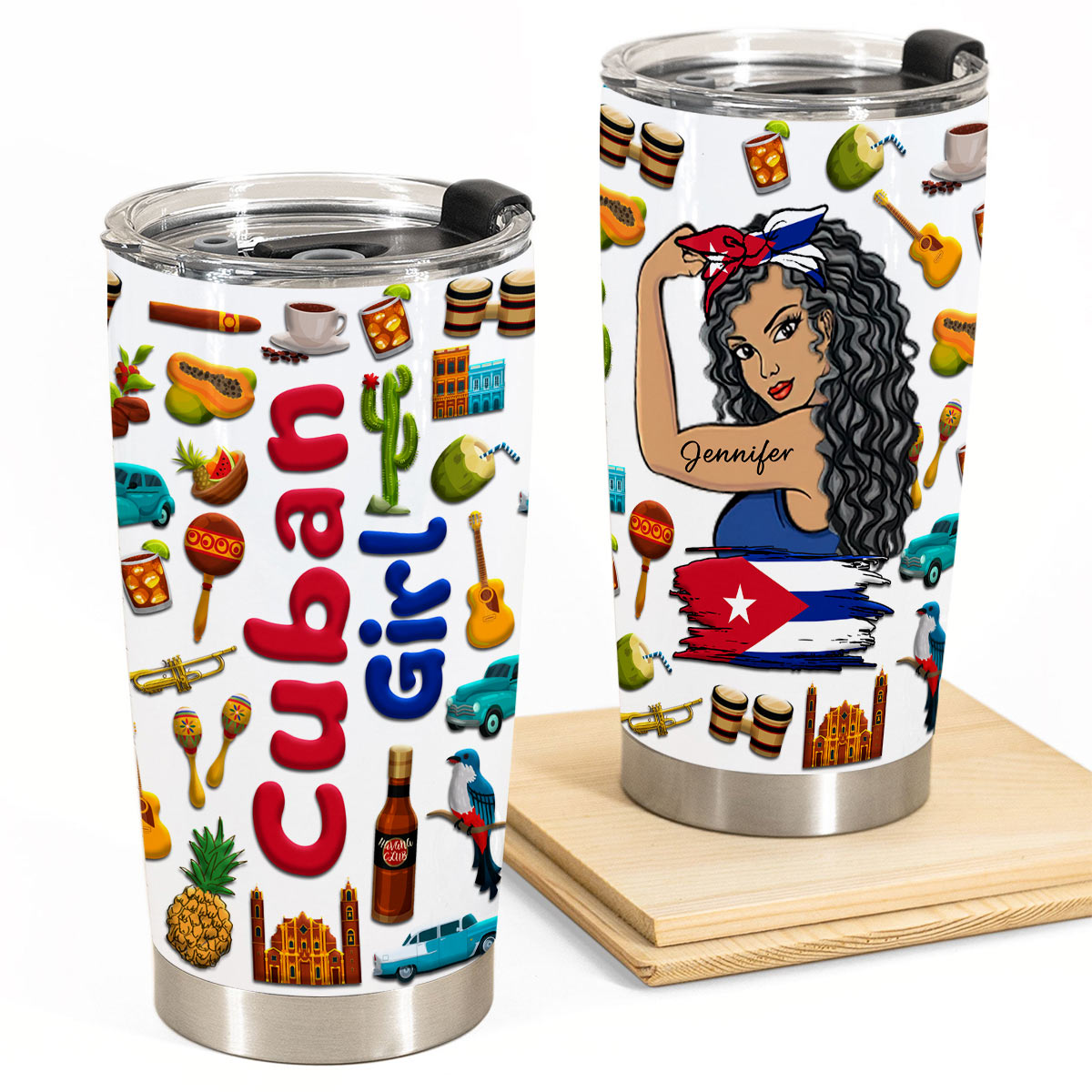 Custom Proud Cuban Girl Tumbler And Your Name