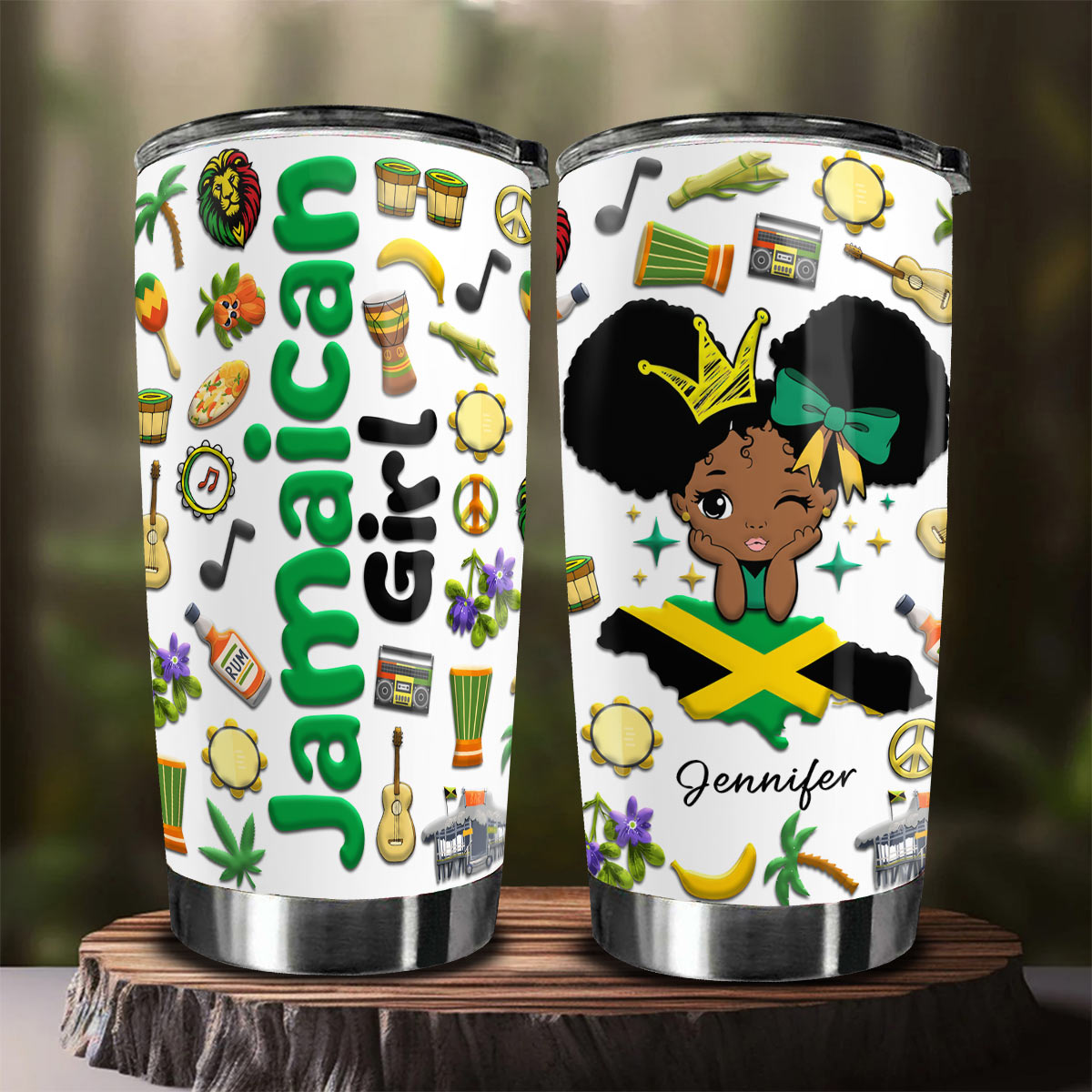 Custom Proud Jamaican Girl Tumbler And Your Name v2
