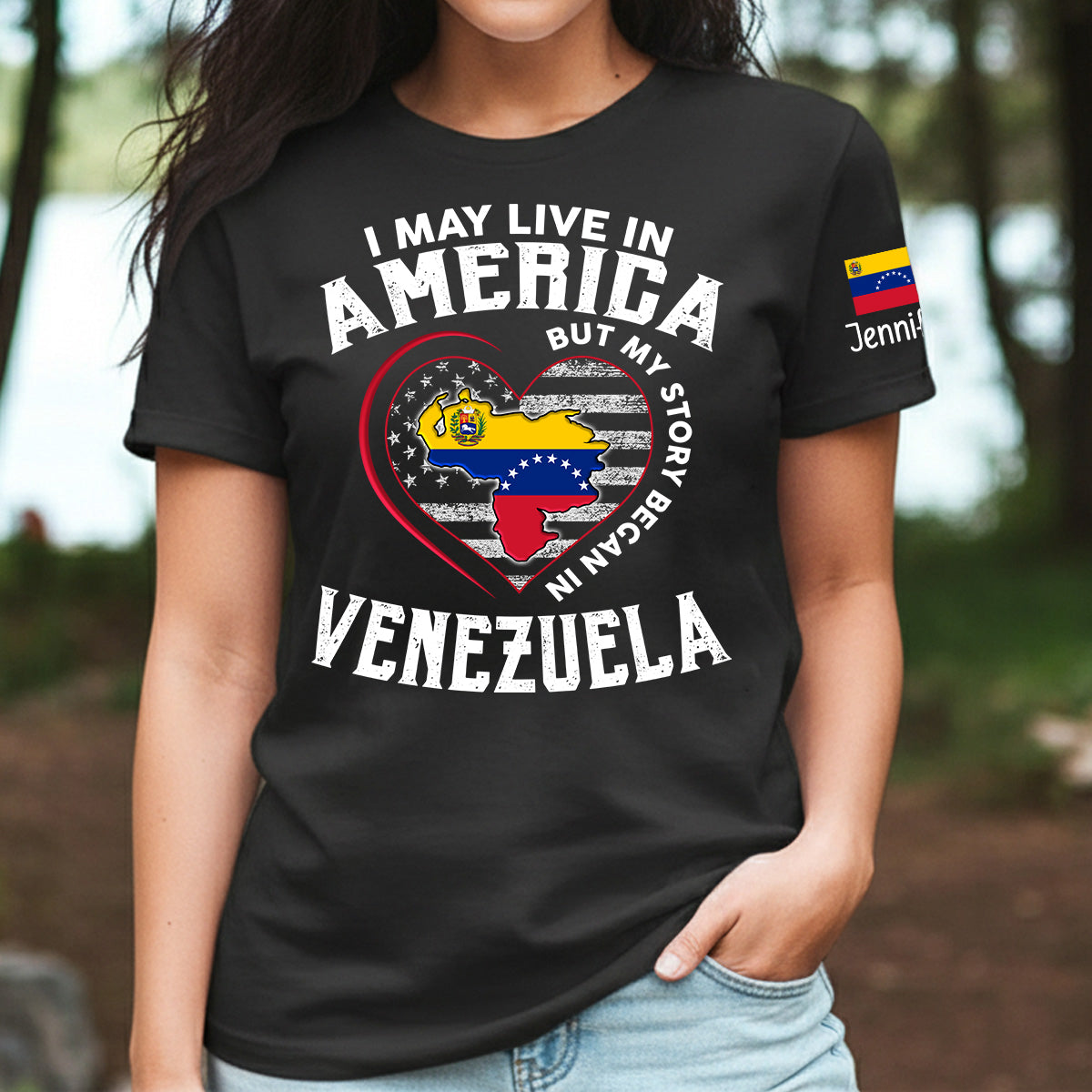 Custom My Story Began In Venezuela T-shirt With Name On The Sleeve