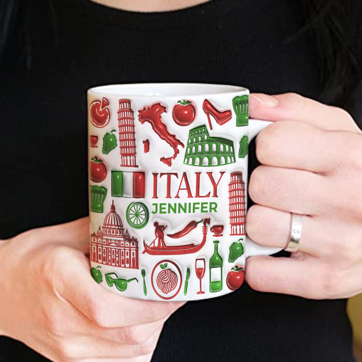 Custom Italy Italia Colorful Flag Mug