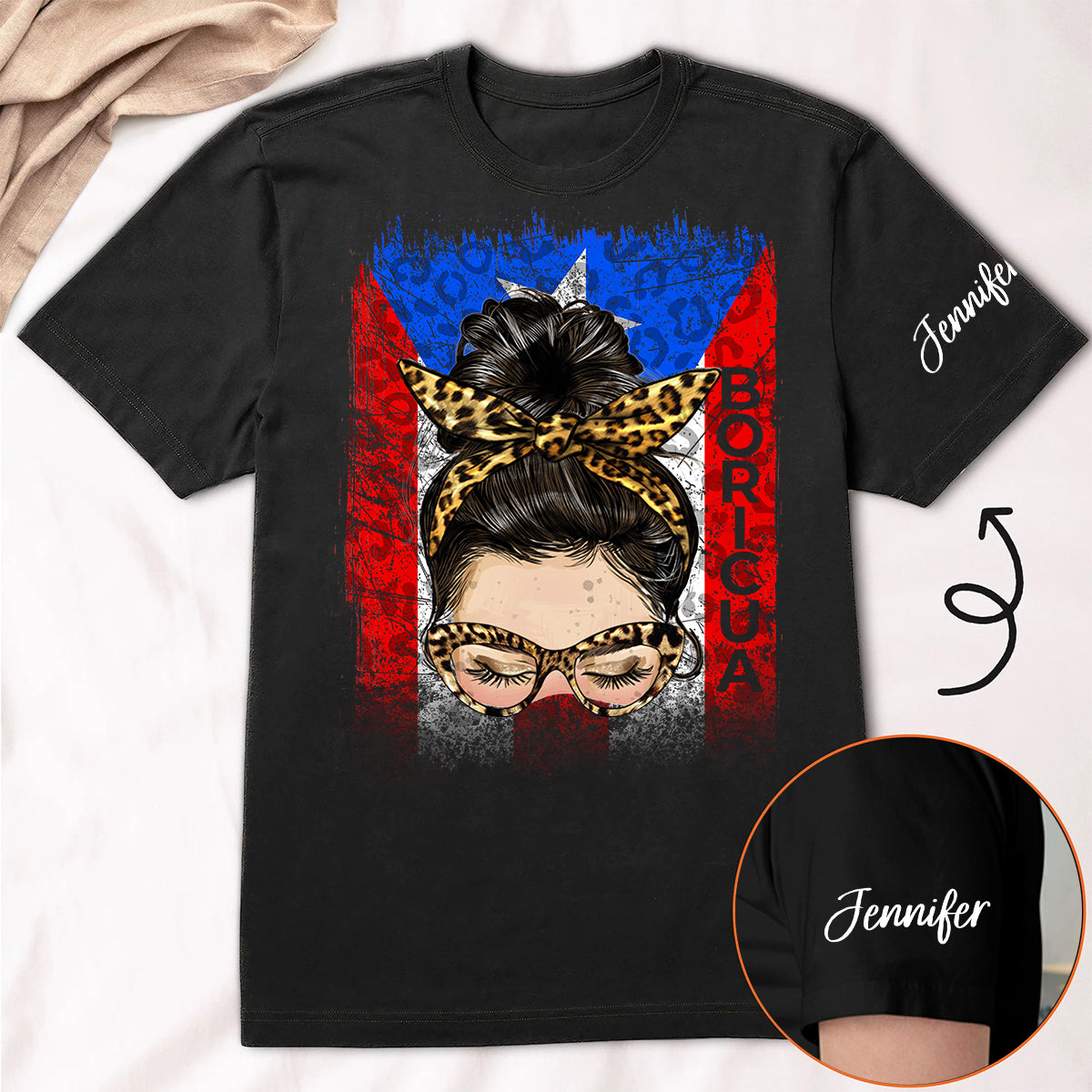 Custom Puerto Rico T-shirt With Clipart Girl
