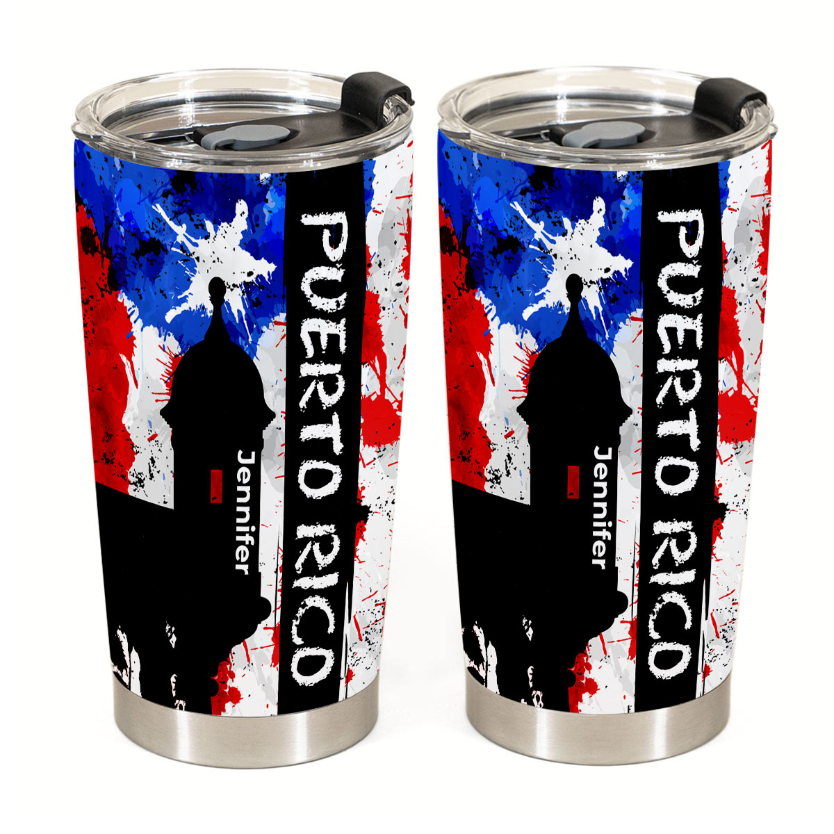 Personalized Puerto Rico Tumbler 20oz And Name