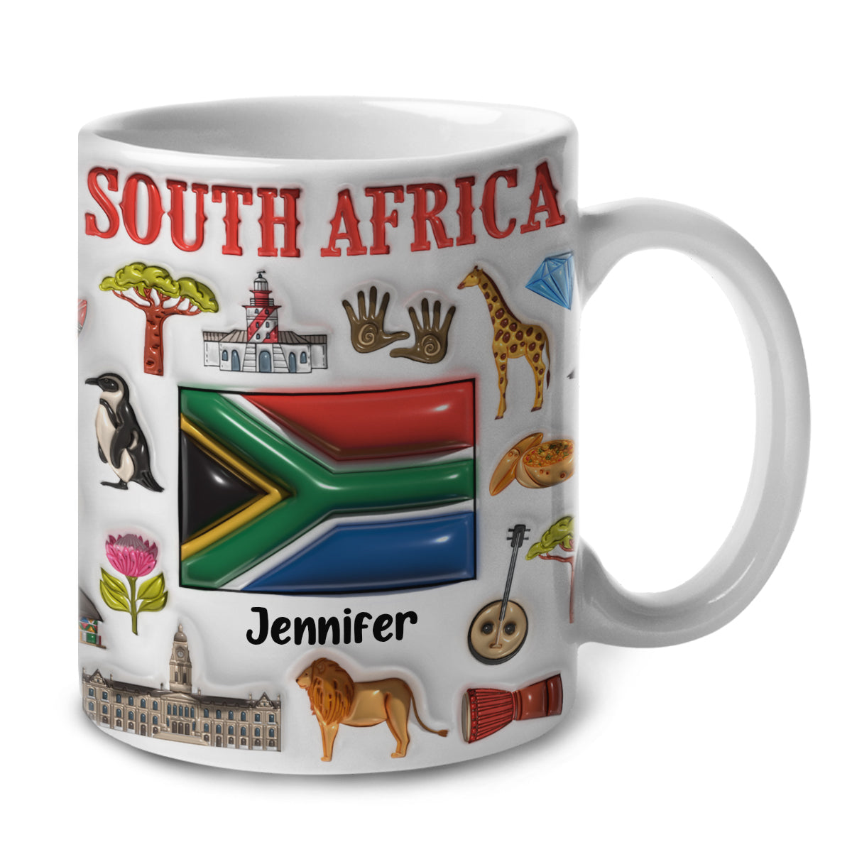 Custom South Africa Coffee Mug Cup With Your Name v3