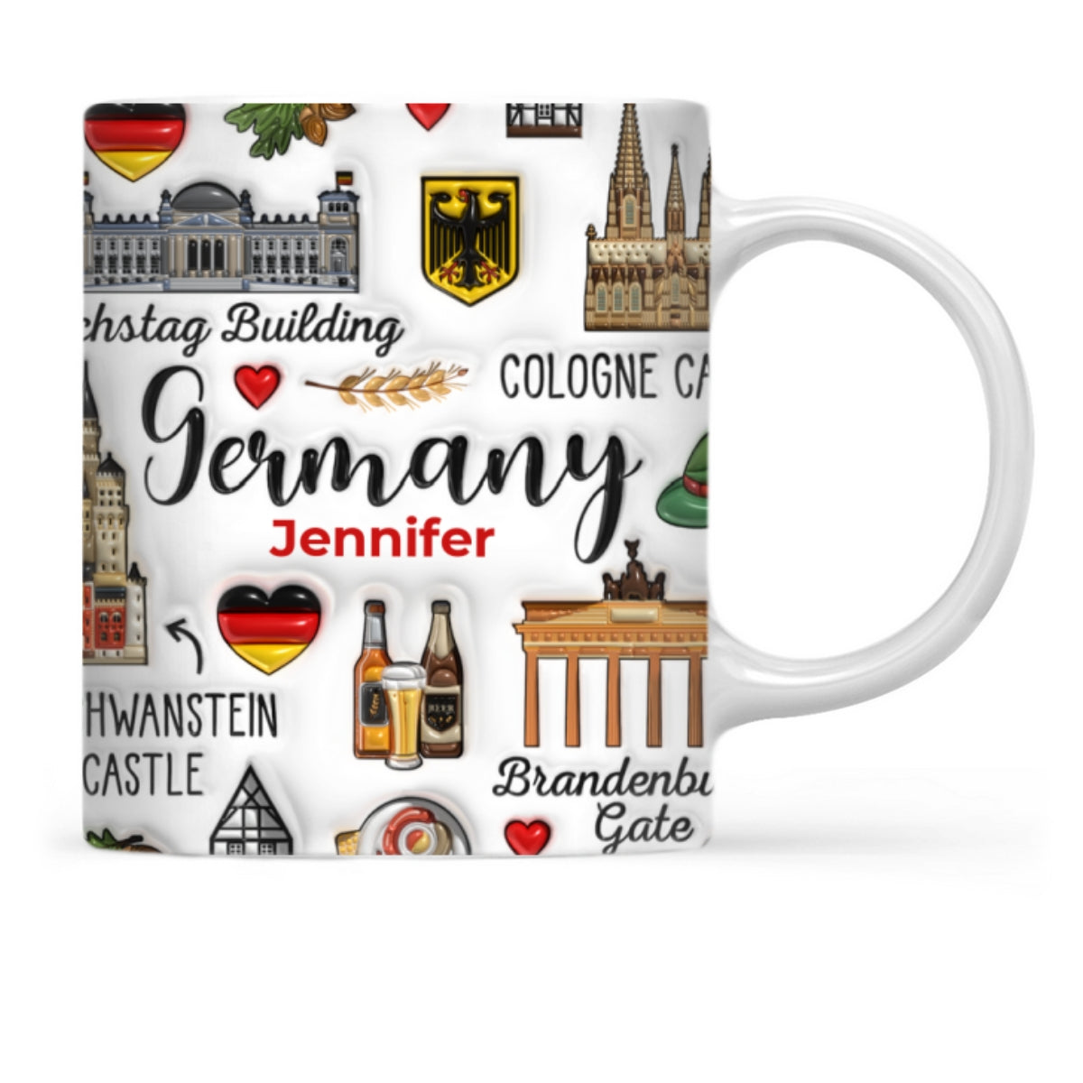 Custom Germany Coffee Mug Cup With Symbols