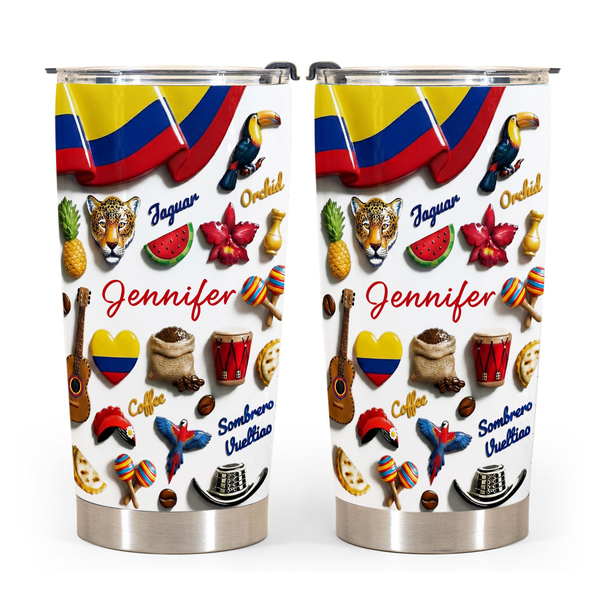 Custom Colombia Tumbler For Colombian With Your Name