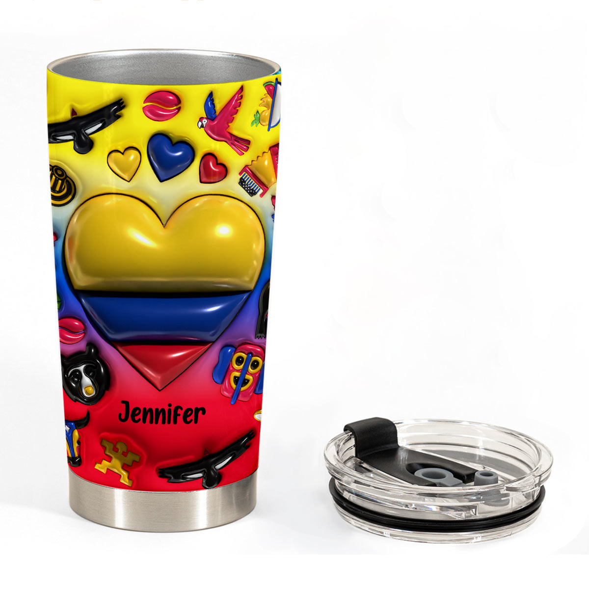 Custom Colombia Heart Tumbler With Name