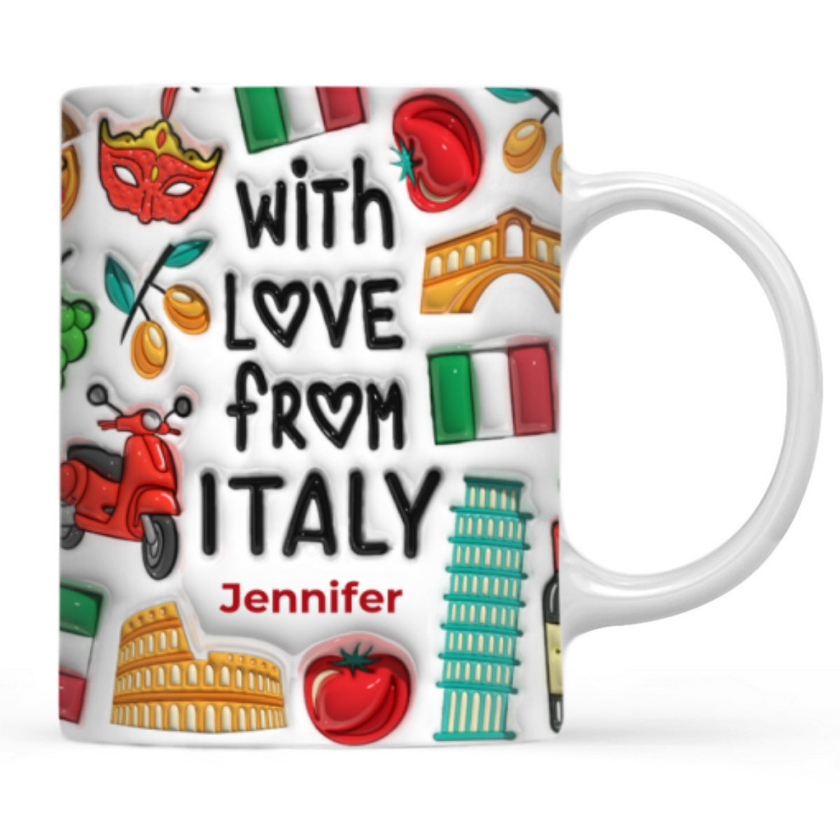 Custom With Love From Italy Mug And Symbols