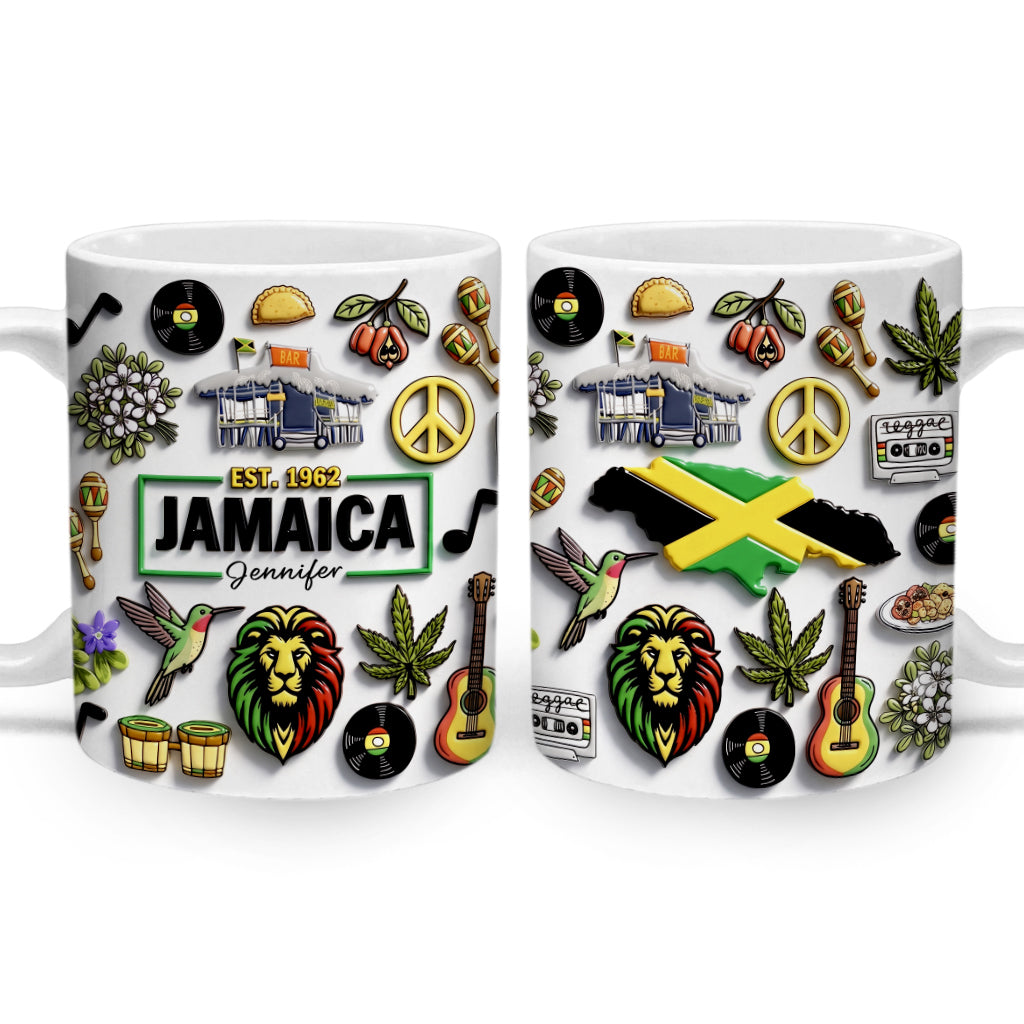 Custom Jamaica Symbols 11oz Mug With 3D Symbols Print