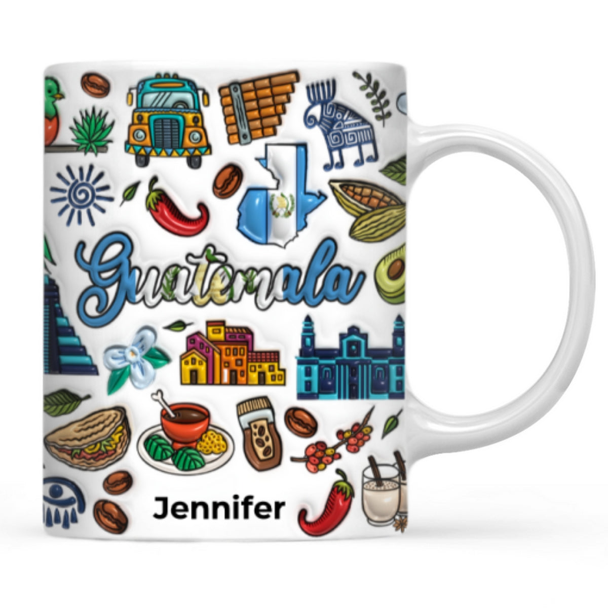 Custom Guatemala Mug With Guatemala Flag